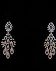 Diamond Earrings With Natural Rubies