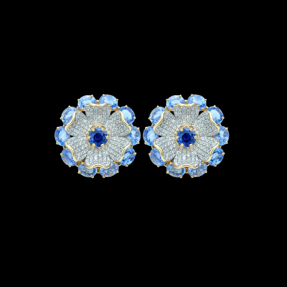 Diamond Earrings With Emeralds/Rubies/Blue Sapphires/Yellow Sapphires/Garnet/Peridot and Pearls
