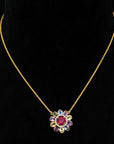 Diamond Pendant with Natural Emeralds/Rubies and Multi - color Sapphires.