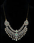3 In 1 Diamond Necklace with Natural Emerald and Rubies.