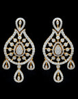 Diamond Earrings With Natural Emeralds And Rubies