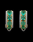 Diamond Earrings With Natural Emeralds