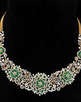 Diamond Necklace With Natural Emeralds