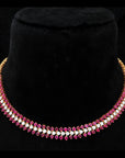 Diamond Necklace with Natural Rubies With Earring Set