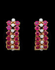 Diamond Necklace with Natural Rubies With Earring Set