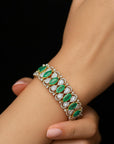 Diamond Bracelet with Natural Emeralds