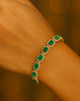 Diamond Bracelet with Natural Emeralds