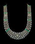 4 in 1 Diamond Haaram Necklace with Natural Emeralds .