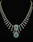3 Layered Diamond Necklace with Natural Changeable Rubies & Emeralds