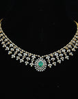 3 Layered Diamond Necklace with Natural Changeable Rubies & Emeralds