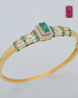 Openable Diamond Bracelet with Natural Rubies/Emeralds