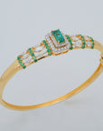 Openable Diamond Bracelet with Natural Rubies/Emeralds