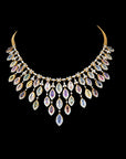 Diamond Necklace with Mixed Natural Sapphires With Earring Set