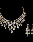 Diamond Necklace with Mixed Natural Sapphires With Earring Set