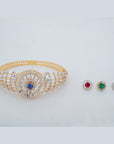 Sapphire Bracelet with Changeable Emerald, Ruby or Sapphire Center