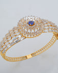 Sapphire Bracelet with Changeable Emerald, Ruby or Sapphire Center