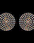 Diamond Concentric Open Work Stud Earrings