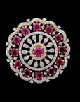 Diamond and Natural Ruby Multi-Style Pendant with Emerald Center
