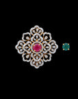 Diamond and Ruby Interchangeable Pendant with Emerald Center
