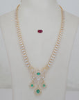 Diamond Necklace With Natural Emerald And Ruby