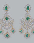 Diamond Interchangeable Earrings with Natural Emerald, Ruby and Pearl
