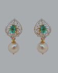 Diamond Modular Chandelier Earrings with Natural Emerald, Ruby and Pearl
