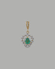 Diamond Necklace With Natural Emerald, Ruby and Pearl Accents