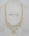 Diamond Statement Collar Necklace with Natural Emerald, Ruby and Pearl