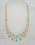 Diamond Statement Collar Necklace with Natural Emerald, Ruby and Pearl