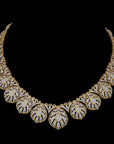 Diamond Peacock Motif Necklace with Natural Diamonds With Earring Set