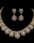 Diamond Peacock Motif Necklace with Natural Diamonds With Earring Set