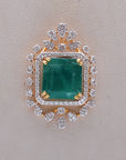 Diamond Pendant with Natural Emerald Center Stone