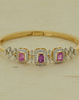 Diamond Bracelet with Natural Turquoise Gemstones