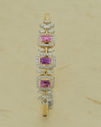 Diamond Bracelet with Natural Turquoise Gemstones
