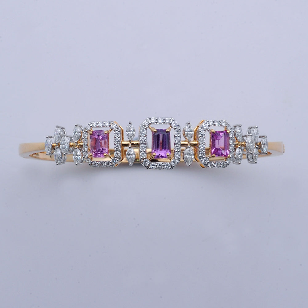 Diamond Bracelet with Natural Turquoise Gemstones