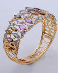 Diamond Statement Bracelet with Natural Multi Colored Sapphires