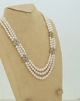 Diamond Pearl Necklace with Natural Emeralds And Rubies