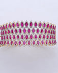 Diamond Cuff Bracelet with Natural Rubies