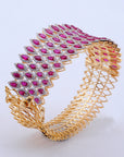 Diamond Cuff Bracelet with Natural Rubies