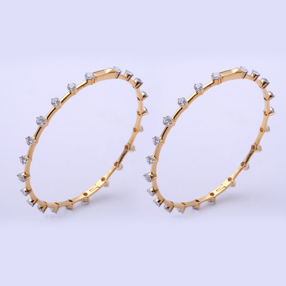 Diamond Statement Bangle with Natural Round Diamonds