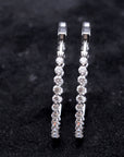 Diamond Hoop Earrings with Natural Round Diamonds