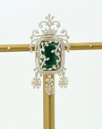 Diamond Pendant with Natural Topaz and Interchangeable Emerald or Ruby