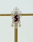 Diamond Pendant with Natural Topaz and Interchangeable Emerald or Ruby