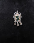 Diamond Pendant with Natural Topaz and Interchangeable Emerald or Ruby