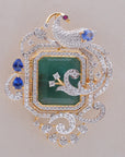 Pearl Necklace with Diamond Pendant and Interchangeable Emerald, Ruby, Sapphire and Tanzanite