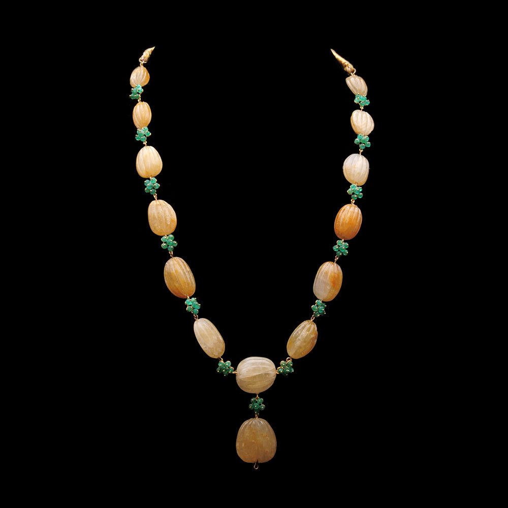 Diamond Turtle Necklace with Natural Emeralds and Sapphires With Earring