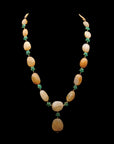 Diamond Turtle Necklace with Natural Emeralds and Sapphires With Earring