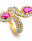Diamond Ring with Natural Pink Sapphires
