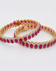Diamond  Bangles with Natural Rubies