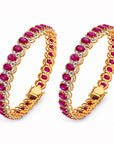 Diamond  Bangles with Natural Rubies